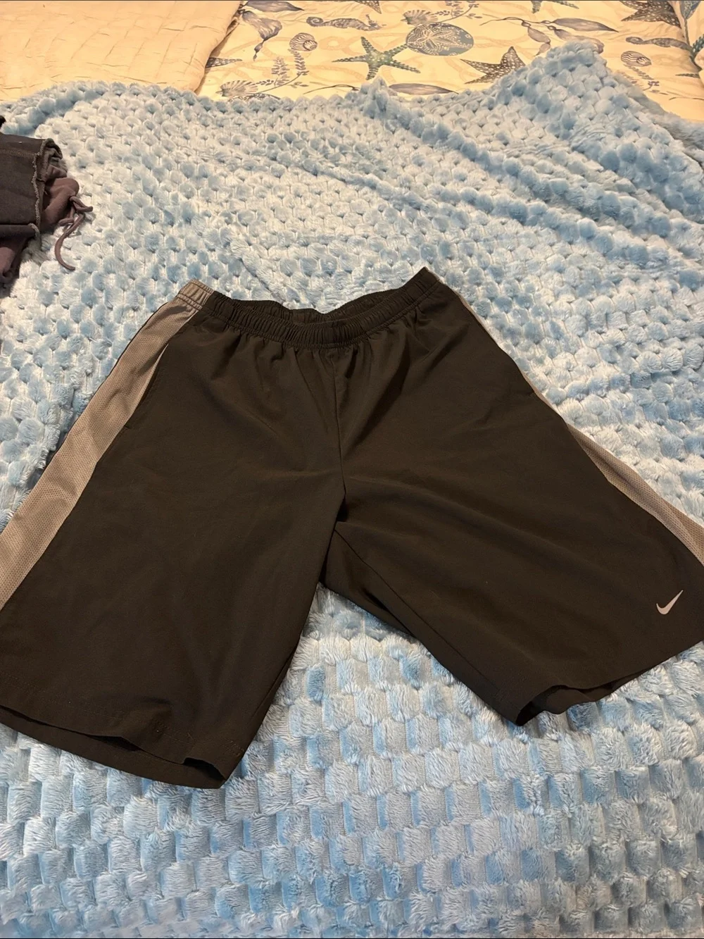 Nike Black Athletic Shorts with Gray Side Panels